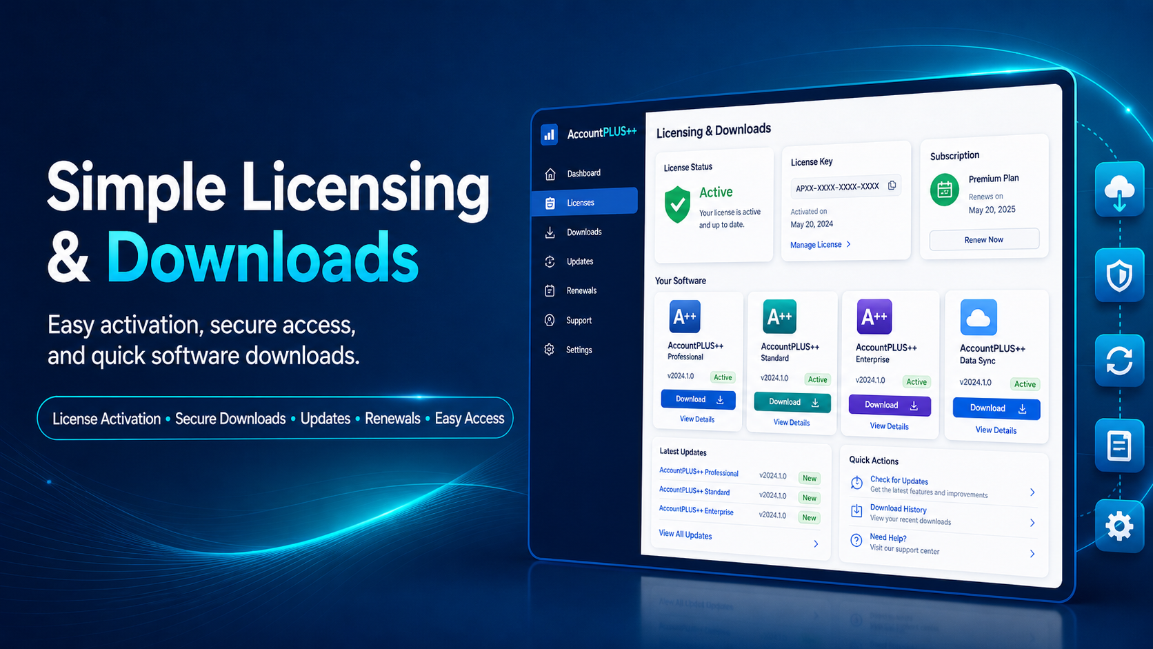 Simple licensing & downloads